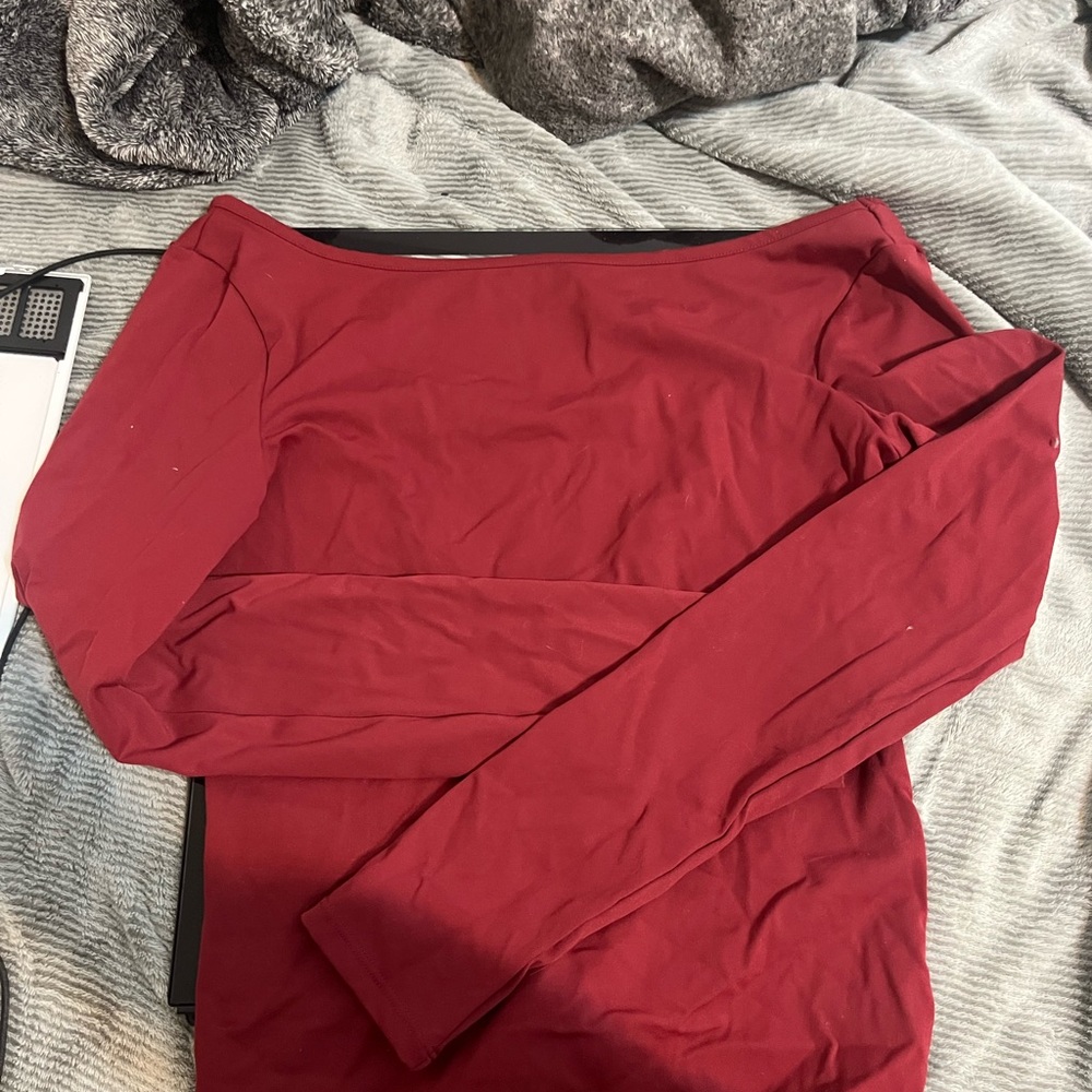Red Long Sleeve Top